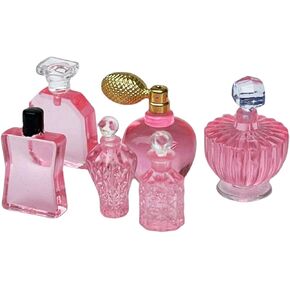عطر مصغر بمقياس 1/12 ملحقات تزيين غرفة نوم الدمية وغرفة النوم وأثاث بيت الدمية نموذج أثاث مصغر للفتيات، وردي