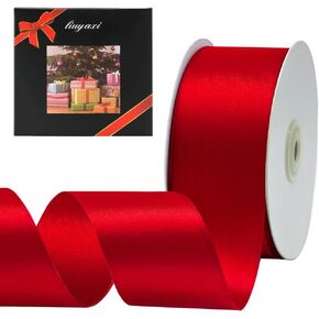 LIUYAXI White Double Faced Satin Ribbon, 2" X Continuous 50 Yards, Ribbons Perfect for Gift Wrapping Wedding DIY Craft Bow Making & Other Projects