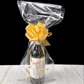 20CT Clear Basket Bags Cellophane Bags with Bows 12 x 18-inch Basket Wrap Cellophane Baskets Goodie Gift Treat Bags for Baskets Favors Small Fruit(12 x 18-inch)