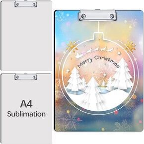 3 Pack Sublimation Clipboard Blanks Bulk MDF Sublimation Blanks Clipboard A4 Letter Size 8.8'' x 12.4'' Sublimation Teacher Blanks for Office Products DIY Handmade Craft