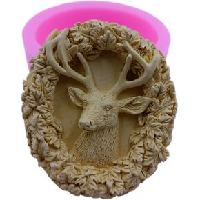 Deer Head Soap Candle Mold Silicone Soap Molds Food Grade Chocolate Cake Molds Decorating Aromatherapy Gypsum Wax Silicone Mould