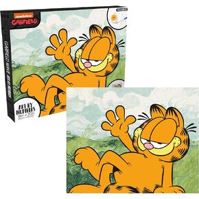 مجموعة طلاء AQUARIUS Garfield Art بالأرقام (16 × 20 قماش ممتد) 24 طلاء، 3 فرش طلاء، جاهزة للتعليق، مجموعة غارفيلد مرخصة رسميًا - 16 × 20 بوصة