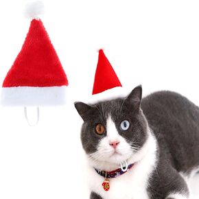Cat Christmas Costume Pet Red Santa Hats for Cute Furry Pet Xmas Outfit Cats Small Dogs Santa Costume Pet Holiday Santa Accessories Supplies Clothes One Size