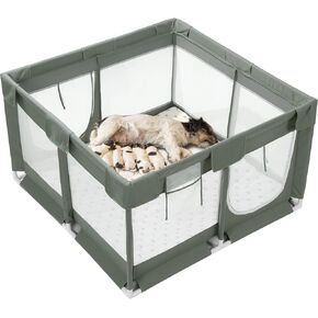 ROYALAY Whelping Box for Large Breed Dogs, Puppy Playpen with Rails, Pet Birthing Box for Medium Breed Dogs, Whelping Pen for Pets, Dog Cat Playpen for Indoor Outdoor Use