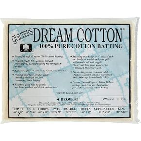 Quilters Dream Natural Cotton Request Batting (46in x 36in) Craft