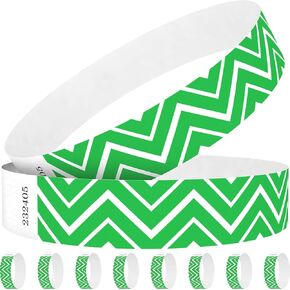 Neon Wave Green Paper Wristbands for Events, 1000 Count 3/4" Paper Bracelets for Event Entry, Festivals, Parties, Clubs (Neon Wave Green, 1000)