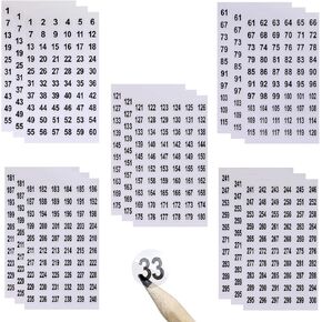 Mini Skater 15 Sheets 1 to 300 Small Round Clear Consecutive Number Stickers Self Adhesive Labels Inventory Storage Stickers for Organizing Nail Polish Bottles Office Classroom Supplies