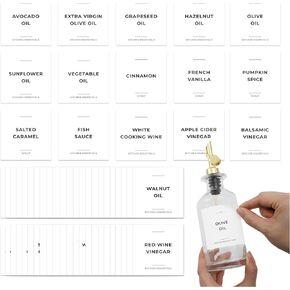 22 pcs Coffee Syrup Labels for Bottles, Coffee Syrup Dispensers - Durable Coffee Labels for Coffee Bar, Coffee Station - Coffee Syrup Labels Waterproof & Oil Resistant - Minimalist White