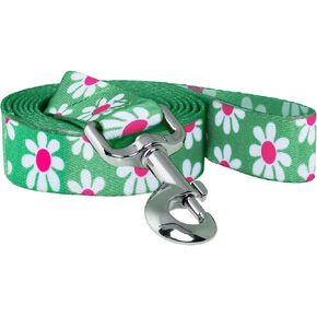 Native Pup Dog Leash, Blue Daisy, Green Flower, Pink Camo, Leopard, Rainbow Pride 5 Ft (Daisy Pink)