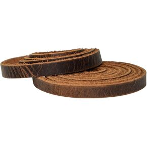 Hide & Drink, Leather Strong Strap (0.25 in.) Wide, Cord Braiding String, Medium Weight (1.8mm Thick) (60 in.) Long for Crafts/Tooling/Workshop :: Bourbon Brown
