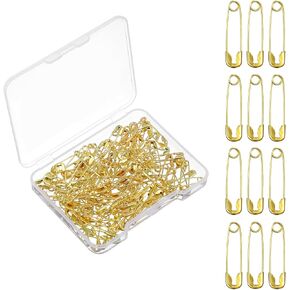 Molain 120pcs Safety Pins, 19mm Mini Safety Pins for Clothes Metal Safety Pin Sewing Pins Mini Safety Pins Sewing Clothes Pins for Tags DIY Crafts Jewelry Making(Gold)