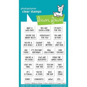 مجموعة طوابع شفافة من Lawn Fawn LF3166 ببساطة احتفل بالمزيد من المخلوقات 3X4