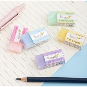 Crystal Clear Precision: 10 Pcs Transparent Erasers