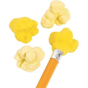 Mini Popcorn Eraser Pencil Toppers - Stationery - 24 Pieces