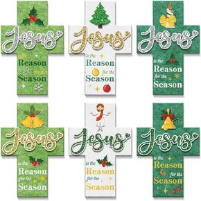 Wettarn 24 Pcs Nativity Craft Kits for Kids Bulk, Sunday School Christmas Crafts Jesus is The Reason for The Season Bible DIY Christian Crafts Religious Nativity Ornament Sunday School Gifts for Kid