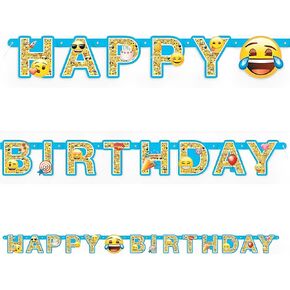 Birthday Jointed Banner - 6', Emoji, 1 Pc