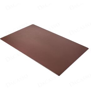 Dacasso 38 x 24 Chocolate Brown Leather Desk Mat w/Out Side Rails - Executive Desk Surface Protector - Luxury Leather Desk Blotter for Writing
