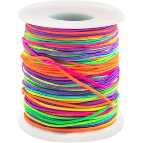 1mm Stretchy Bracelet String, Sturdy Rainbow Elastic String for Necklaces, Beading and Crafts, Elastic Cord for Jewelry Making (164 Feet, 1)