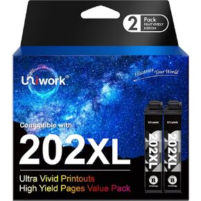 Uniwork 220XL Ink Cartridge, Remanufactured 220XL Ink Cartridge Replacement for Epson 220 XL 220XL T220XL use for Workforce WF-2750 WF-2760 WF-2630 WF-2650 WF-2660 XP-320 XP-420 Printer (10 Pack)
