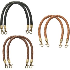 6 Pcs Braided Leather Replacement Purse Straps, 12.4 Inches Braided Purse Straps PU Leather Handbag Handles for DIY Handbag Purse Making Women Replacement Handbag Tote