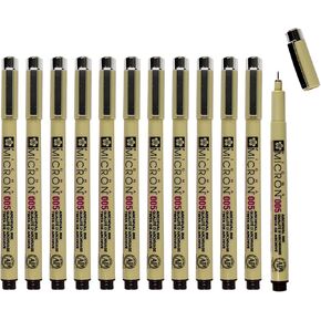 SAKURA Pigma Micron Fineliner Pens - Archival Sepia Ink Artist Pens for Drawing - 005 Point Size (Box of 12)