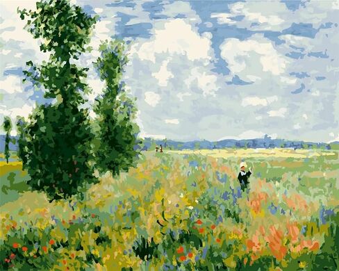 YEESAM ART Paint by Numbers for Adults, Woman with a Parasol by Monet 16x20 Inch Linen Canvas Acrylic DIY Number Painting Kits Wall Art Decor Gifts (Without Frame) in Saudi Arabia