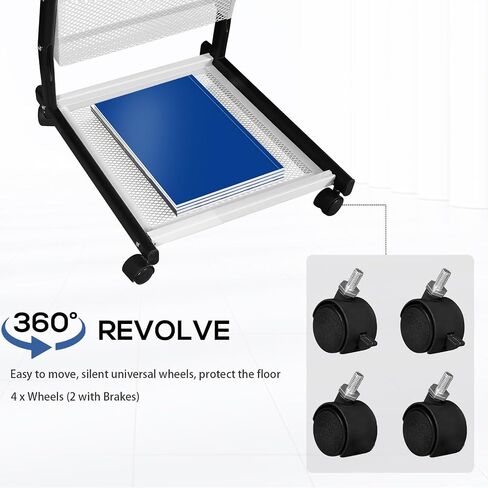 Brochure Display Rack Magazine Rack Floor Standing Catalog Holders Literature Rack with Wheels, 4 Pockets Pamphlets Display Stand for Office Trade Show Exhibitions in Saudi Arabia