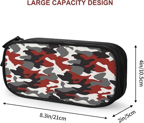 Camo Pencil Case Box, Large Capacity Black Pencil Bag Pouch Marker Organizer with 2 Compartments & Durable Zipper in Kuwait