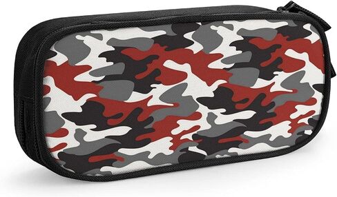 Camo Pencil Case Box, Large Capacity Black Pencil Bag Pouch Marker Organizer with 2 Compartments & Durable Zipper in Kuwait