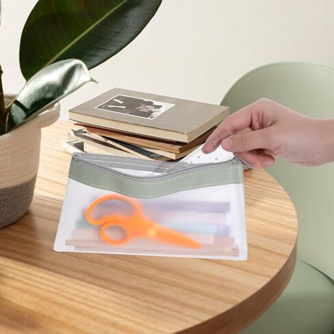 KALIONE 3 Packs Clear Pencil Pouch with Zipper, Small Pencil Bag Clear Pouch Sets, Portable Desk Organizer Pencil Pouch for Office, Clear Makeup Pouch Money Organizer for Cash in Saudi Arabia