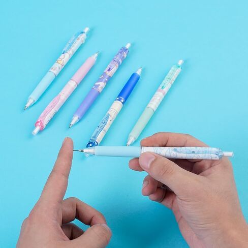 G-Ahora 6 Pcs Anime Mechanical Pencils Cute Mechanical Pencils Black 0.5mm School Supplies with 1 Lead Refill Set (Blue) in Saudi Arabia