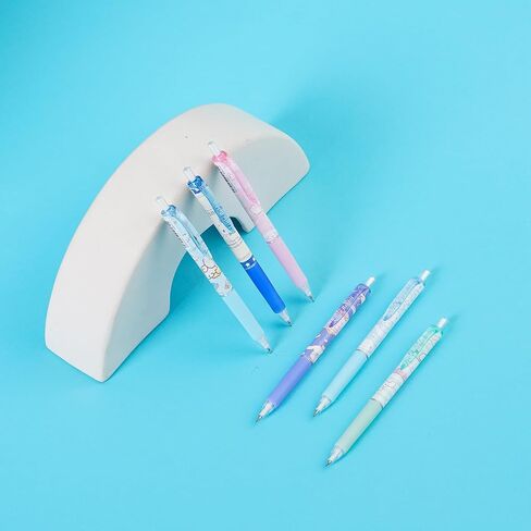 G-Ahora 6 Pcs Anime Mechanical Pencils Cute Mechanical Pencils Black 0.5mm School Supplies with 1 Lead Refill Set (Blue) in Saudi Arabia