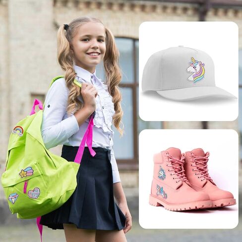 8pcs Dreamy Unicorn Iron On Patches for Girls, 8 Styles Embroidered Iron On Patches DIY Sew Applique Repair Cute Rainbow Heart Butterfly Diamond Patches for Kid Cloth Backpack Hat Jean Dress in Saudi Arabia