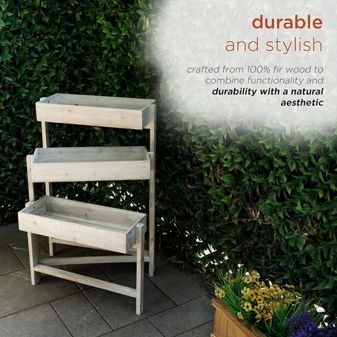 Alpine Corporation MBB174 عربة تخزين خشبية بطبقتين للكتب والنباتات والديكور وعربة دفع للتخزين الريفي مع رفين in Kuwait