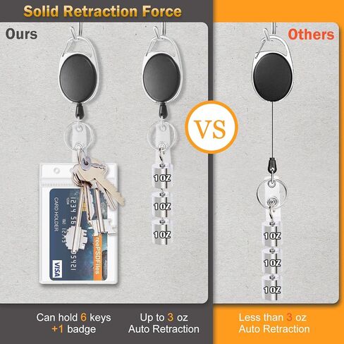 50 Pcs Retractable Badge Holder Retractable Keychain Badge Clip Name ID Badge Reels Key Card Retractable Holder Clip for Office Worker in Saudi Arabia