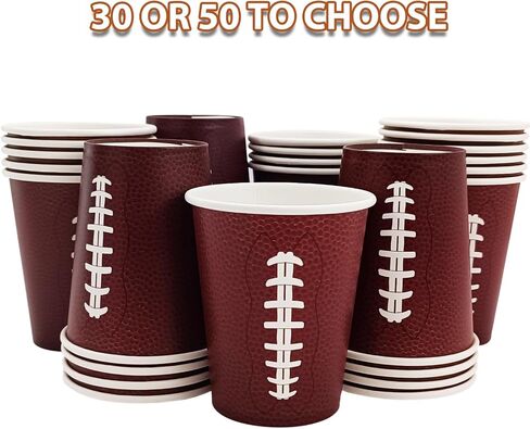 Football Beverage Paper Cups Football Game Day Party Cups Football Birthday Party Drinking Cups Football Baby Shower Decorations (30) in Kuwait