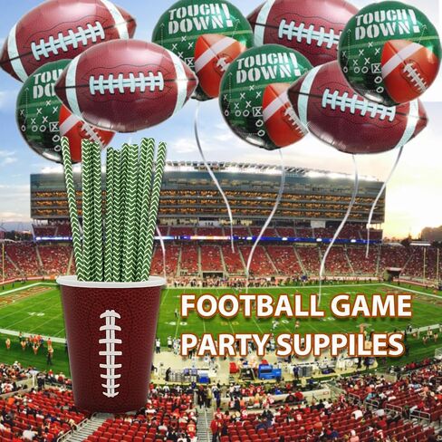 Football Beverage Paper Cups Football Game Day Party Cups Football Birthday Party Drinking Cups Football Baby Shower Decorations (30) in Kuwait