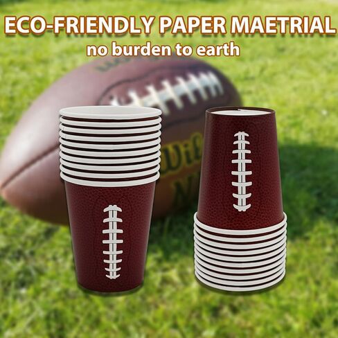 Football Beverage Paper Cups Football Game Day Party Cups Football Birthday Party Drinking Cups Football Baby Shower Decorations (30) in Kuwait