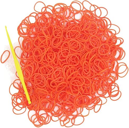 6000 PCS Rubber Loom Bands Barcelet Making Kit, 250pcs S Clips and 10pcs Hooks(Orange) in Saudi Arabia