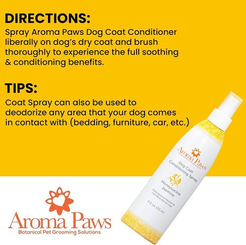 Aroma Paws Scented Dog Coat Spray - Cleansing, Conditioning, Moisturizing - Toxin Free, Healthy Ingredients - Aromatic Grooming Puppy Spray - Loosens Knots, Tangles - 4.5 Oz. 4.5 oz 542 in Saudi Arabia