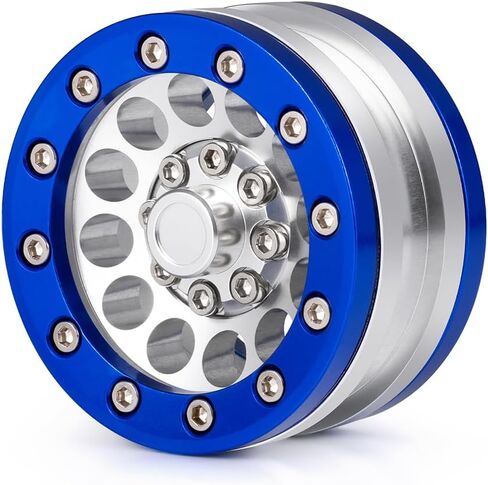 MOHERO 1.9" Alloy Beadlock Crawler Wheels Rims Set for RC 1/10 Model Crawler SCX10 Pack of 4 (Silver) in Saudi Arabia