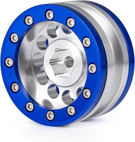 MOHERO 1.9" Alloy Beadlock Crawler Wheels Rims Set for RC 1/10 Model Crawler SCX10 Pack of 4 (Silver) in Saudi Arabia