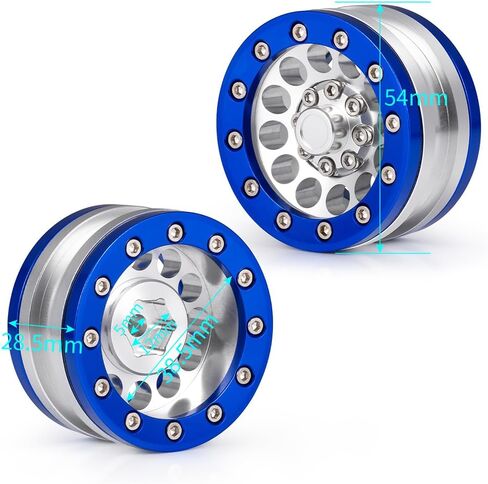 MOHERO 1.9" Alloy Beadlock Crawler Wheels Rims Set for RC 1/10 Model Crawler SCX10 Pack of 4 (Silver) in Saudi Arabia
