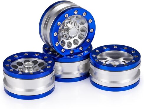 MOHERO 1.9" Alloy Beadlock Crawler Wheels Rims Set for RC 1/10 Model Crawler SCX10 Pack of 4 (Silver) in Saudi Arabia