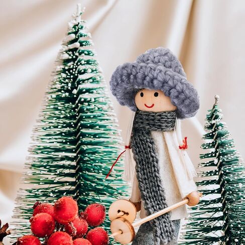 Christmas Mini Knitting Hats Mini Knitting Doll Hats Mini Hats for Crafts Christmas Ornaments DIY Hair Accessories Xmas Decoration(Assorted Color,12 Pcs) in Saudi Arabia