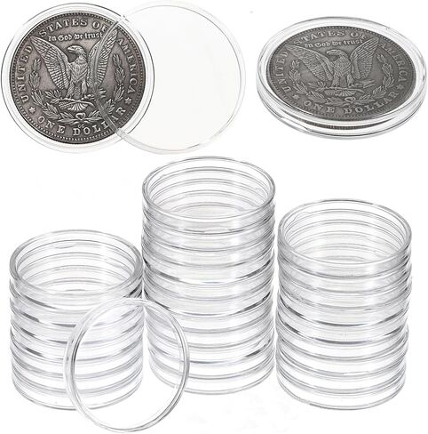 Hipiwe 39mm Coin Holder Coin Case Air Tight Coin Capsule Storage Silver Rounds 1oz Coin Holders for Collectors,30 Pieces in Saudi Arabia