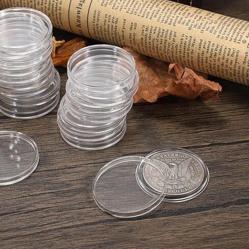 Hipiwe 39mm Coin Holder Coin Case Air Tight Coin Capsule Storage Silver Rounds 1oz Coin Holders for Collectors,30 Pieces in Saudi Arabia
