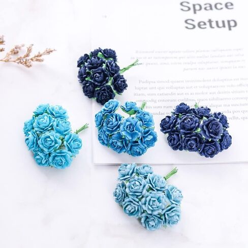 Handmade Mini Heart Petals Mulberry Paper Roses 18 mm Mulberry Paper Flowers Scrapbooking Wedding DIY Craft Supplies Card Artificial Roses, Artificial Flowers 50 Pcs (Wedding Tone) in Kuwait