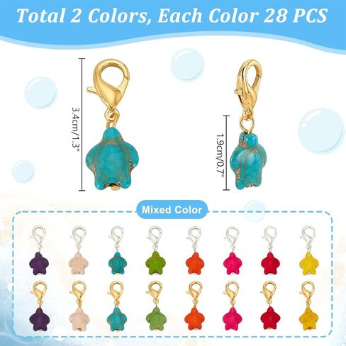 PH PandaHall 56pcs Crochet Stitch Marker Turquoise Turtle Knitter Crochet Markers Sewing Crochet Accessories Removable Knitting Stitch Markers for Jewelry Weaving Knitting Handmade Making in Saudi Arabia
