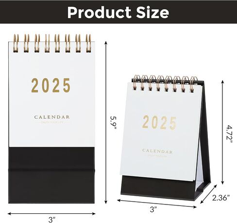 Mini Desk Calendar, 2025-2026 Small Desk Calendar, Jan 2025 to June 2026, 18 Monthly, Mini Standing Flip Calendar, Thick Paper Twin-Wire Binding, Desktop Calendar for Office or Home (green) in Saudi Arabia